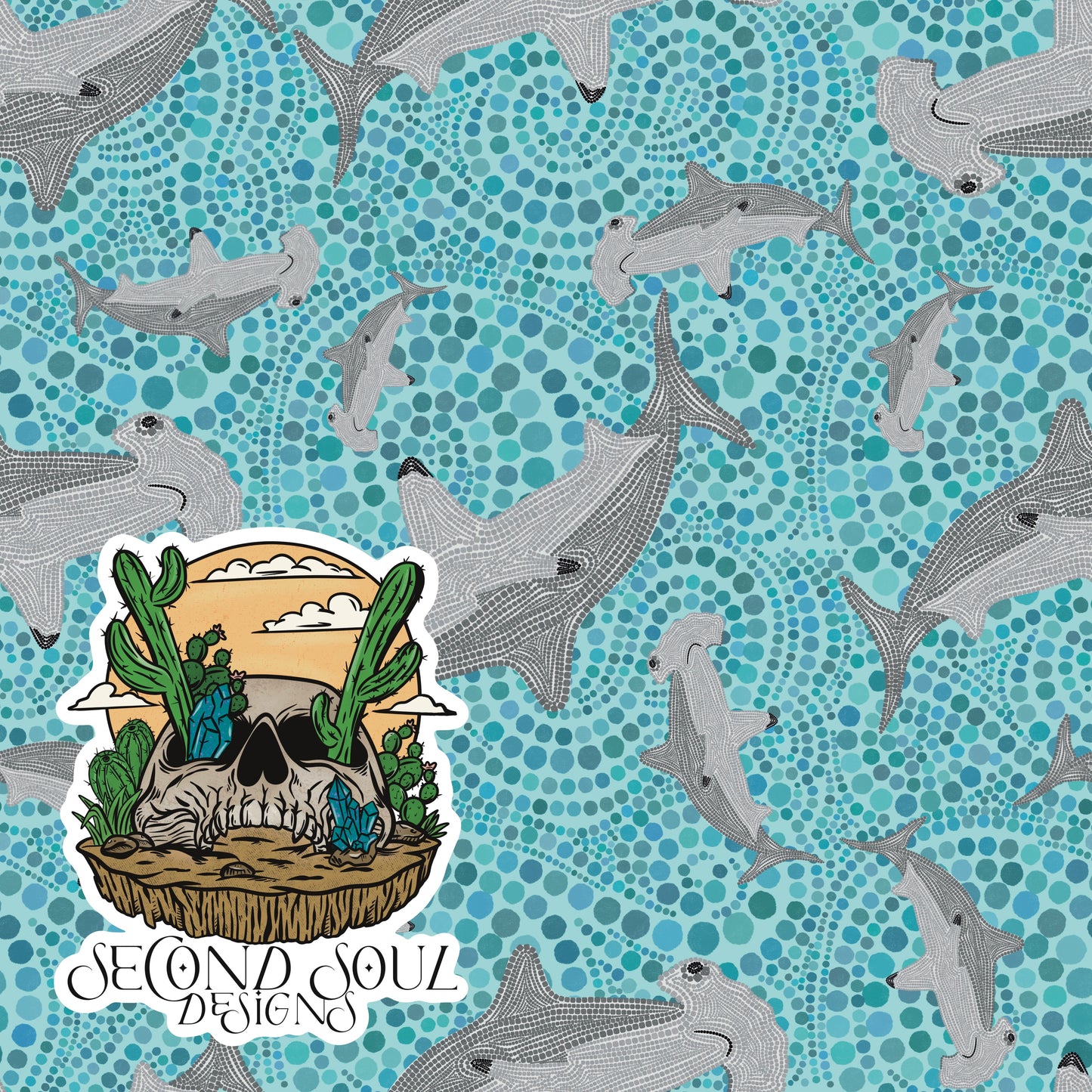 mosaic sharks seamless