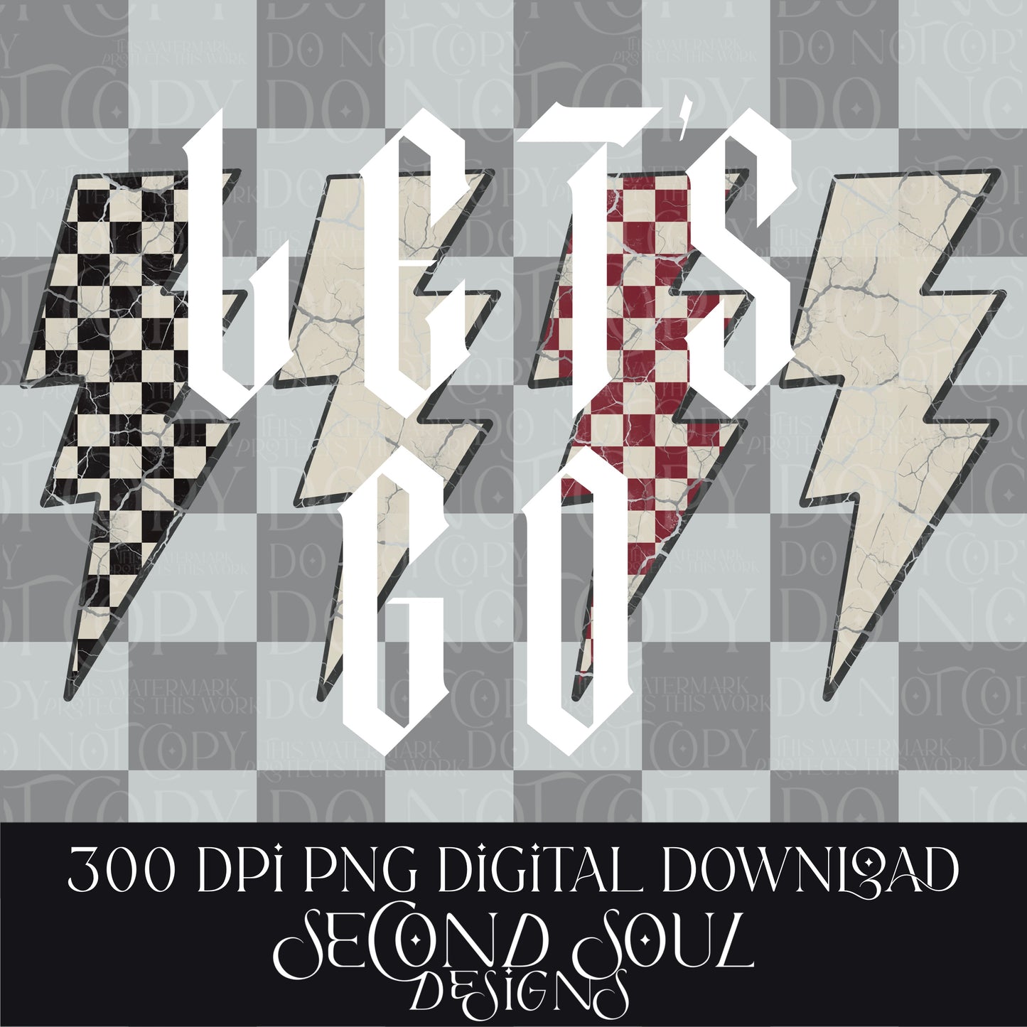 CUSTOM let’s go distressed lightning