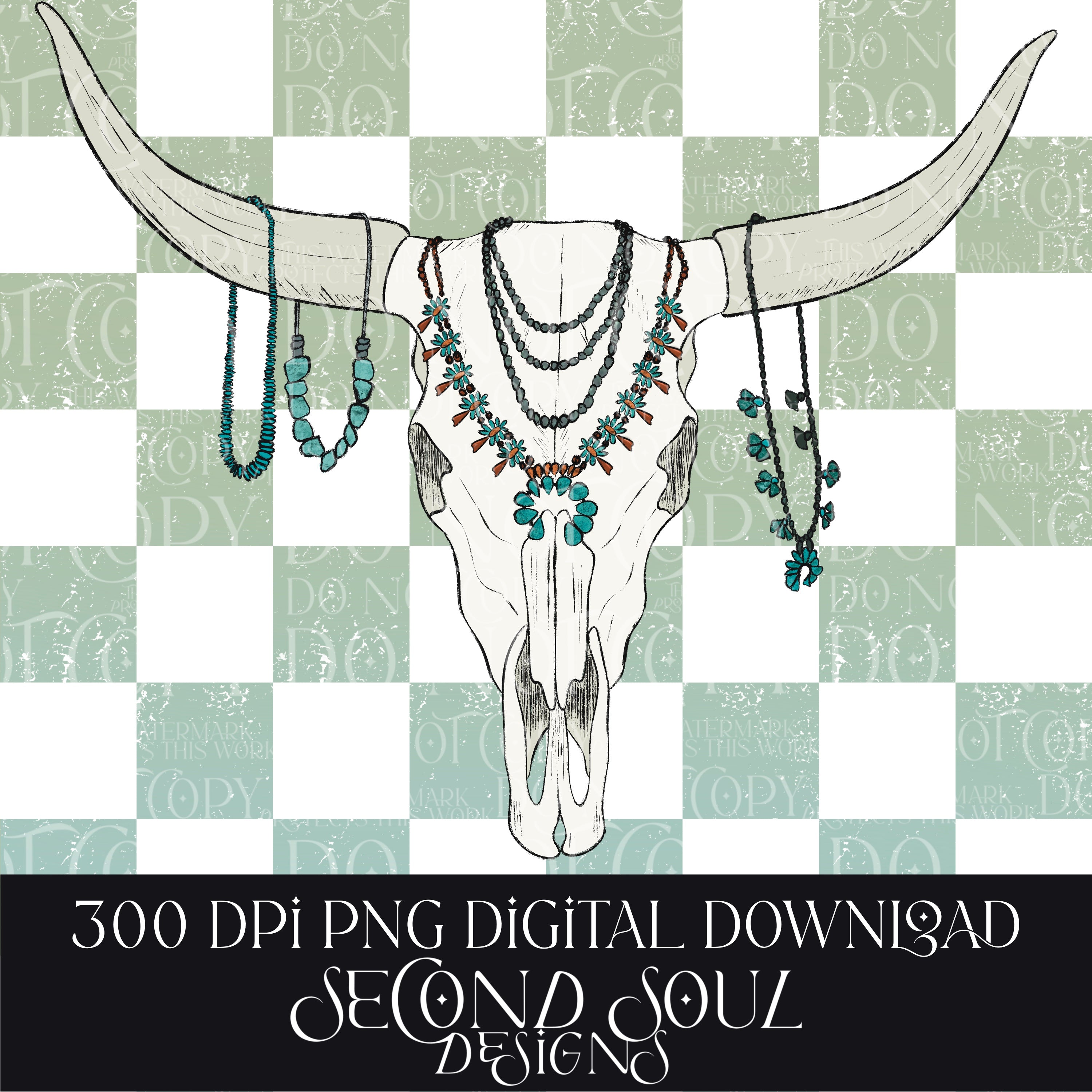 turquoise steer skull