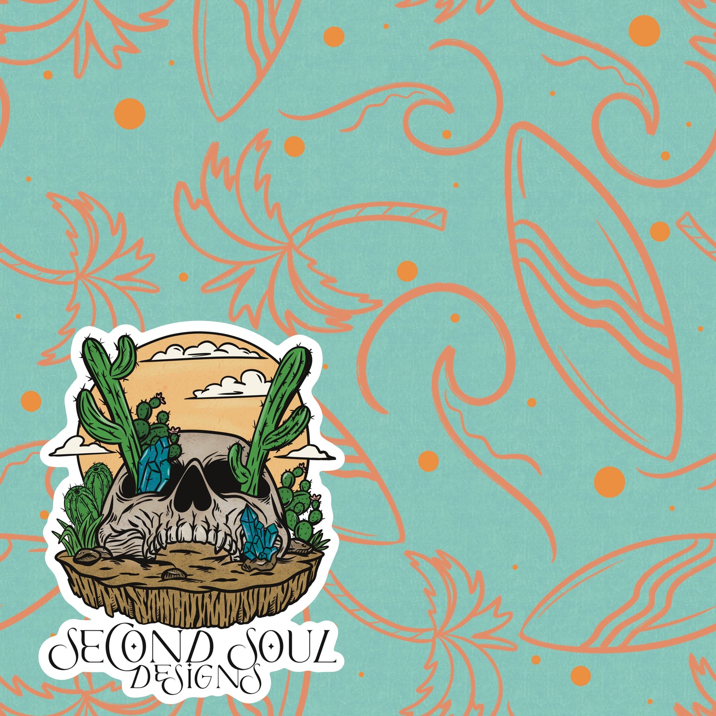 Boho surf- teal / orange