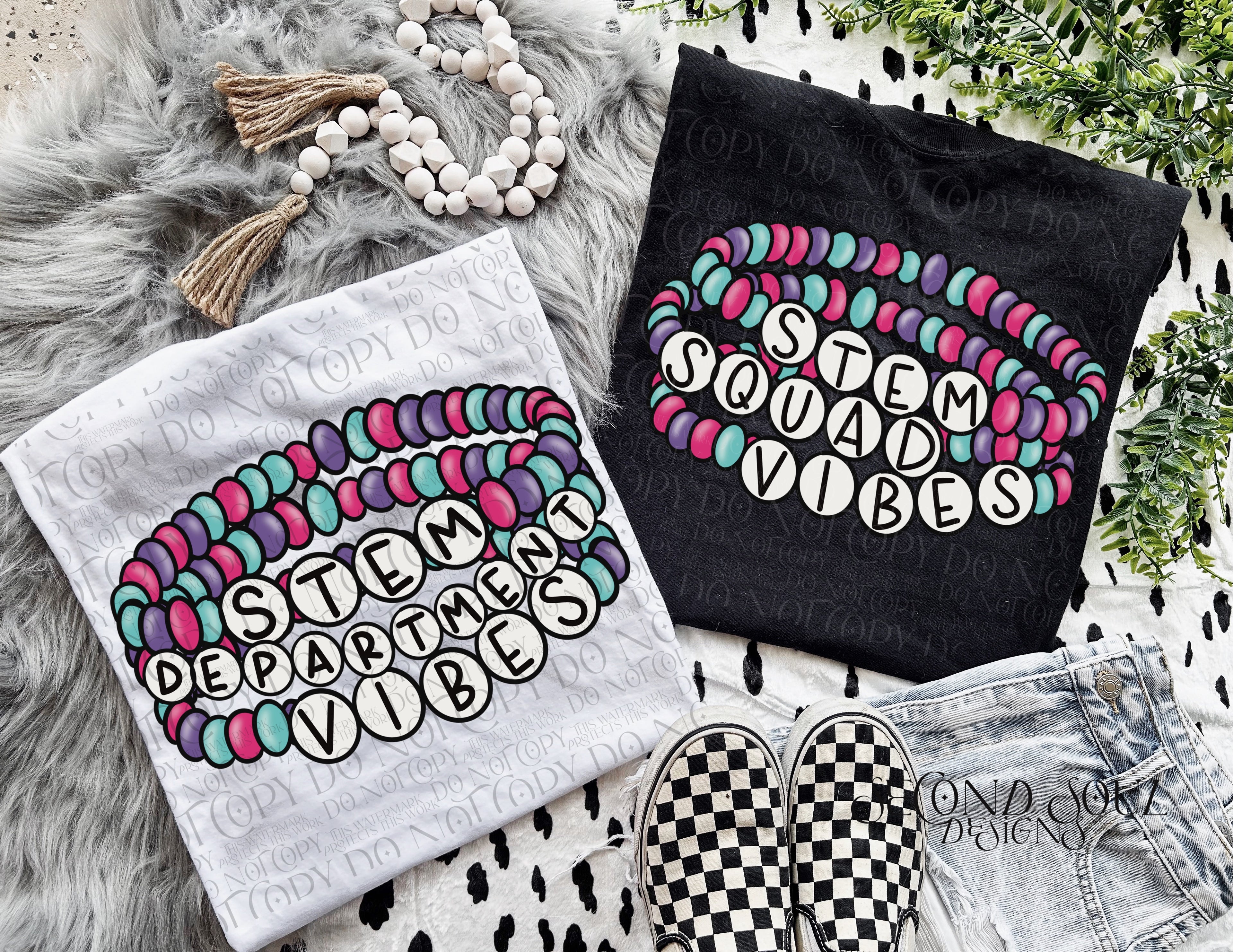 Custom school title vibes bracelet- bright beads