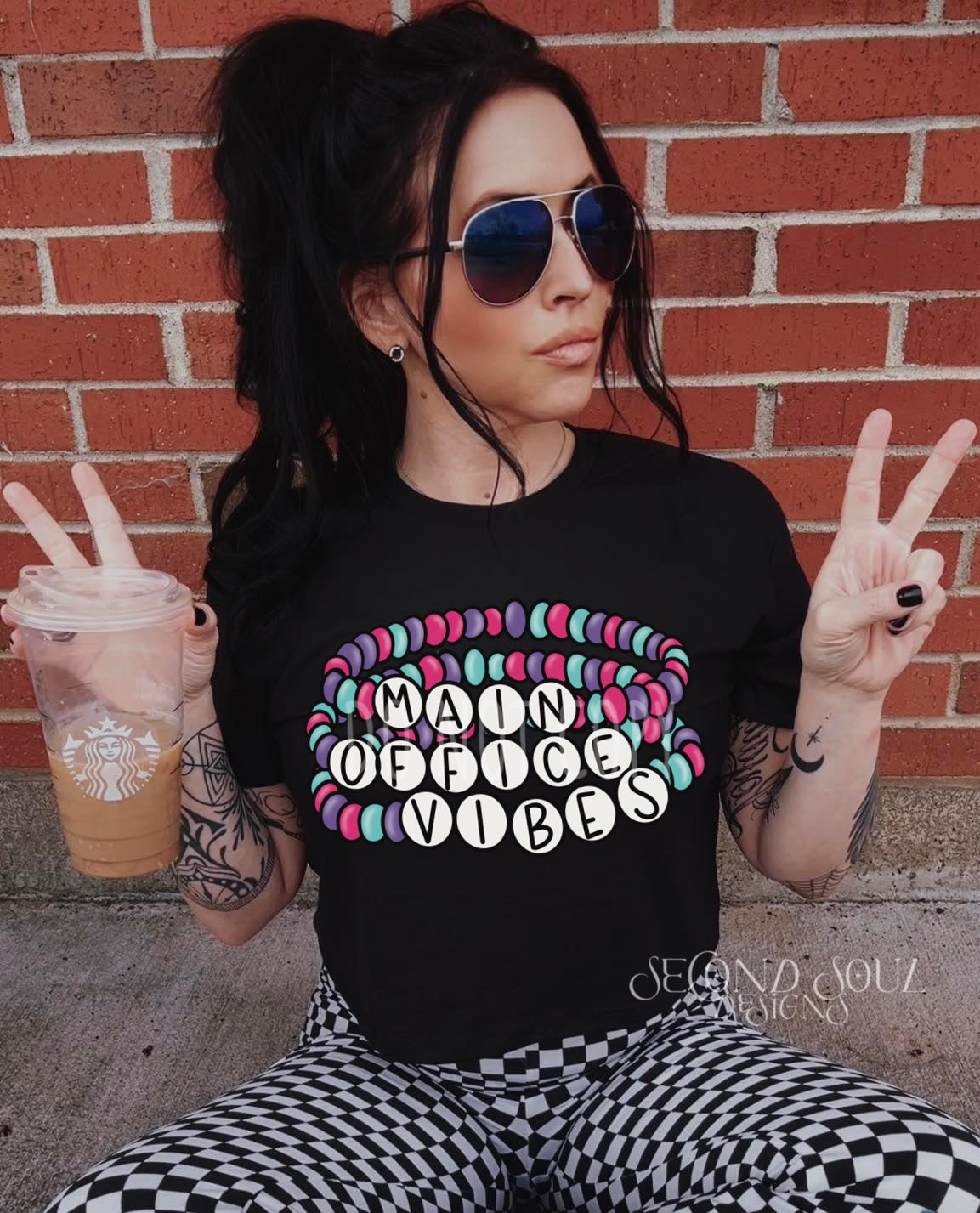 Custom school title vibes bracelet- bright beads