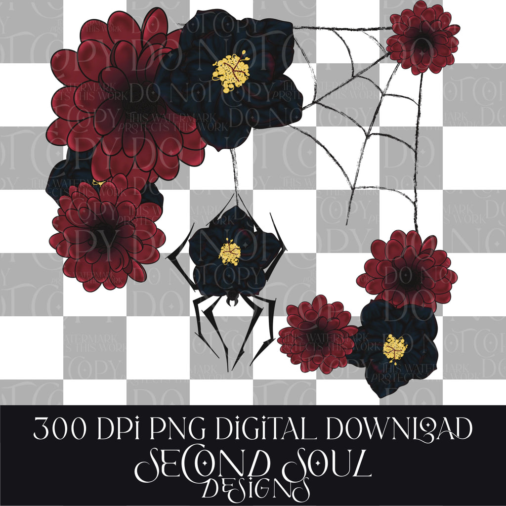 Floral spideys bundle [png + 2 seamless]