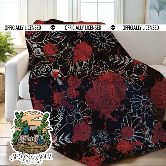 Floral blood splatter blanket