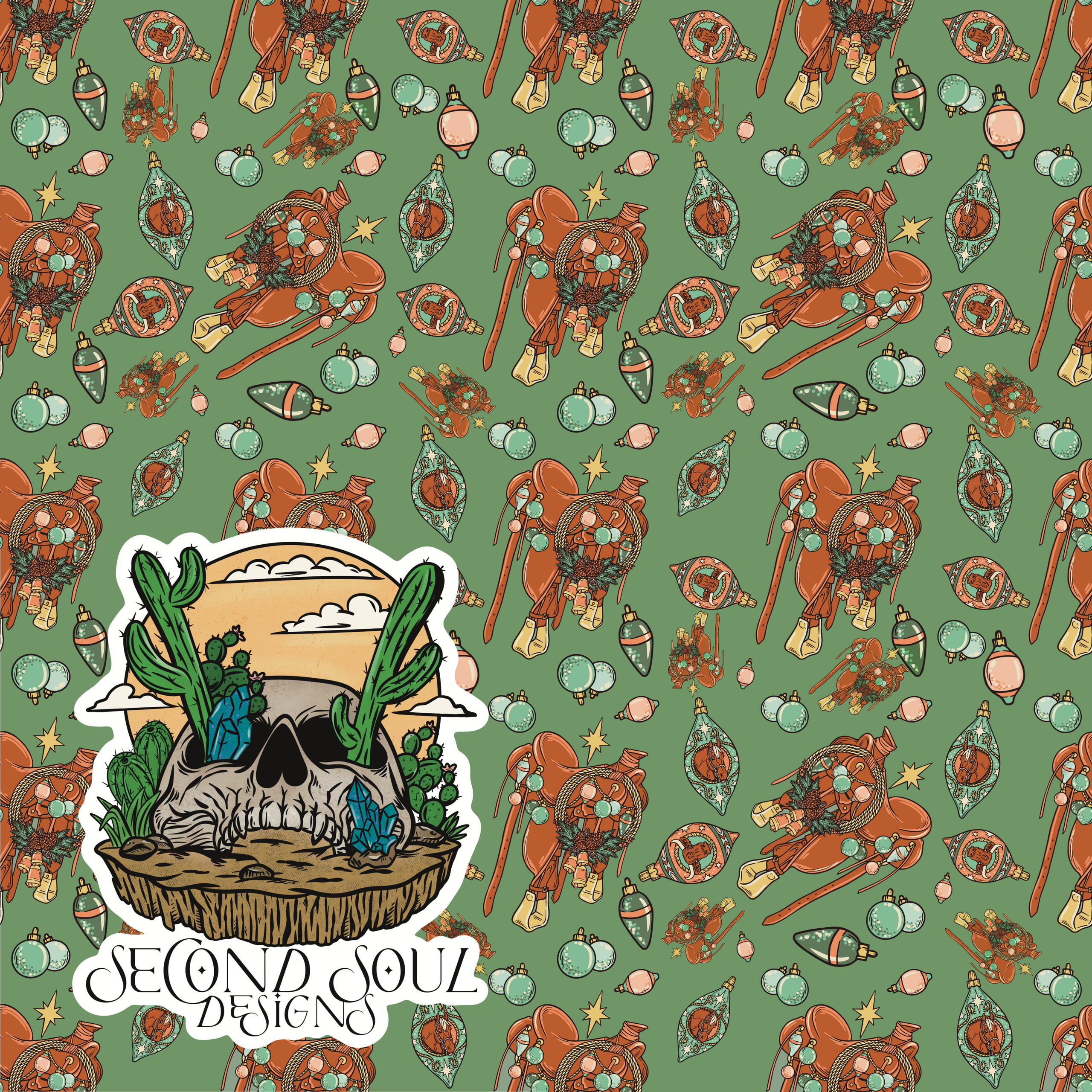 Christmas saddles seamless