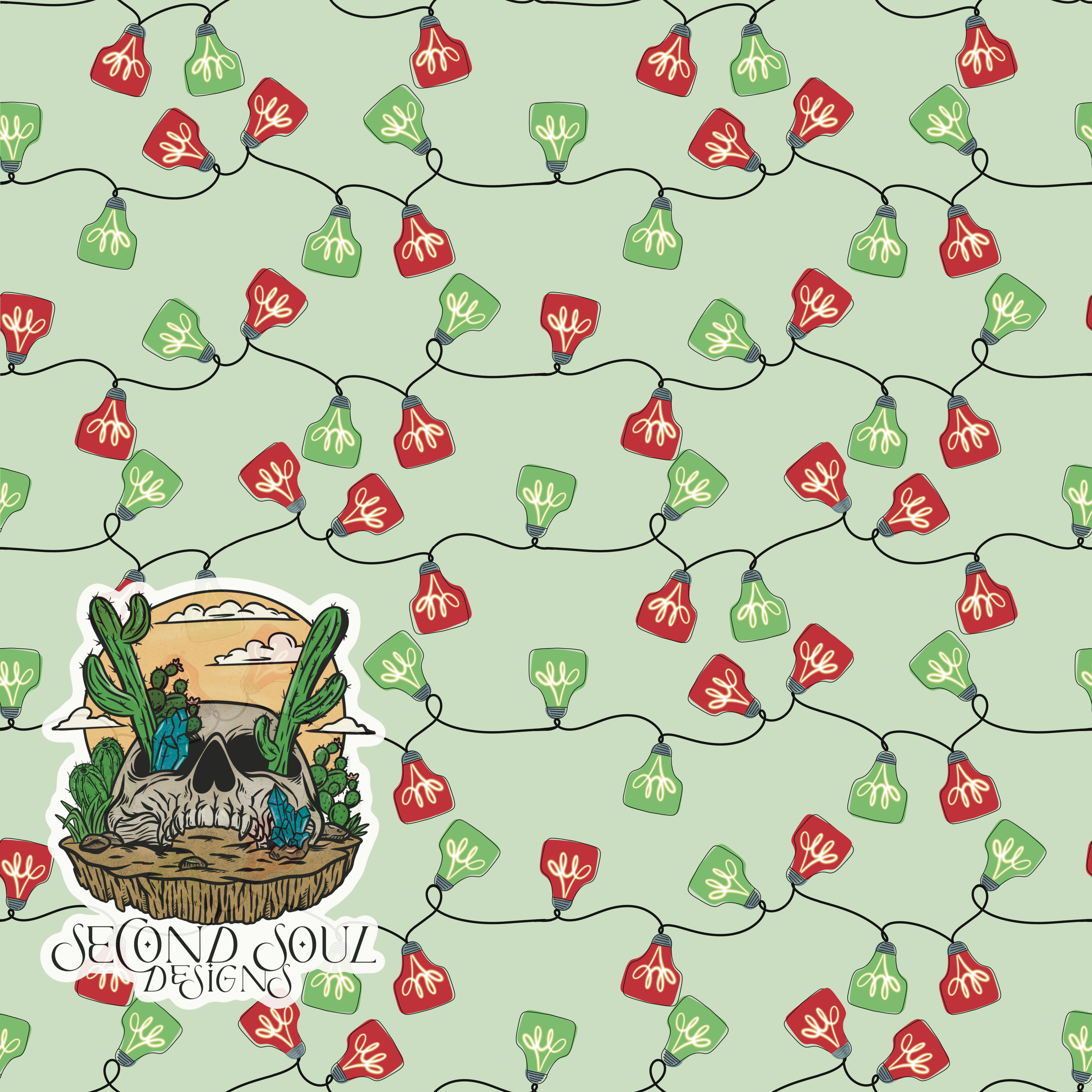 Western Christmas lights seamless