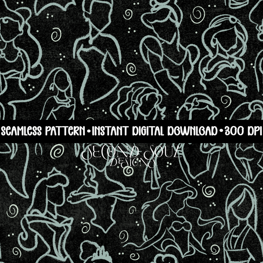 Princess silhouettes seamless