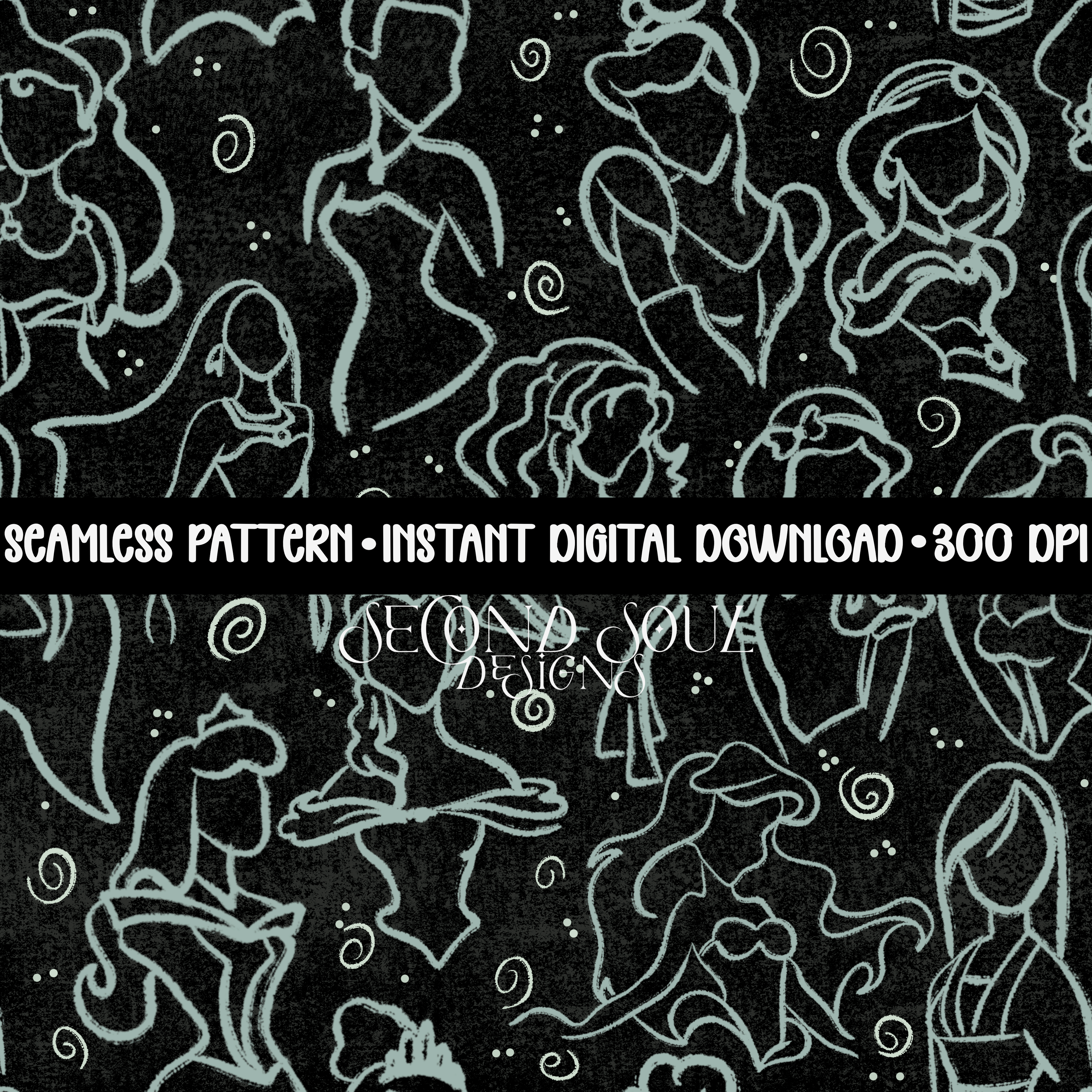 Princess silhouettes seamless