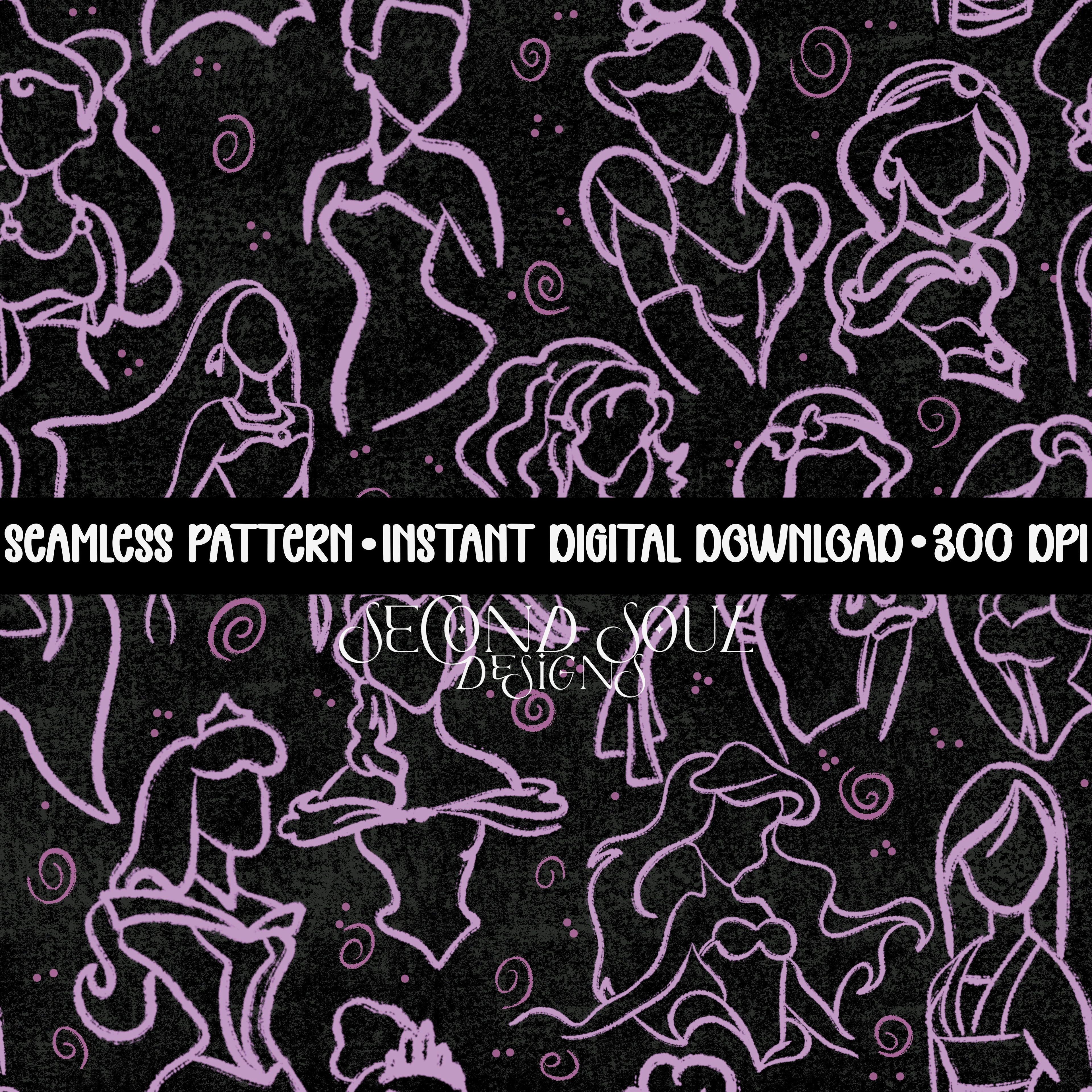 Princess silhouettes seamless