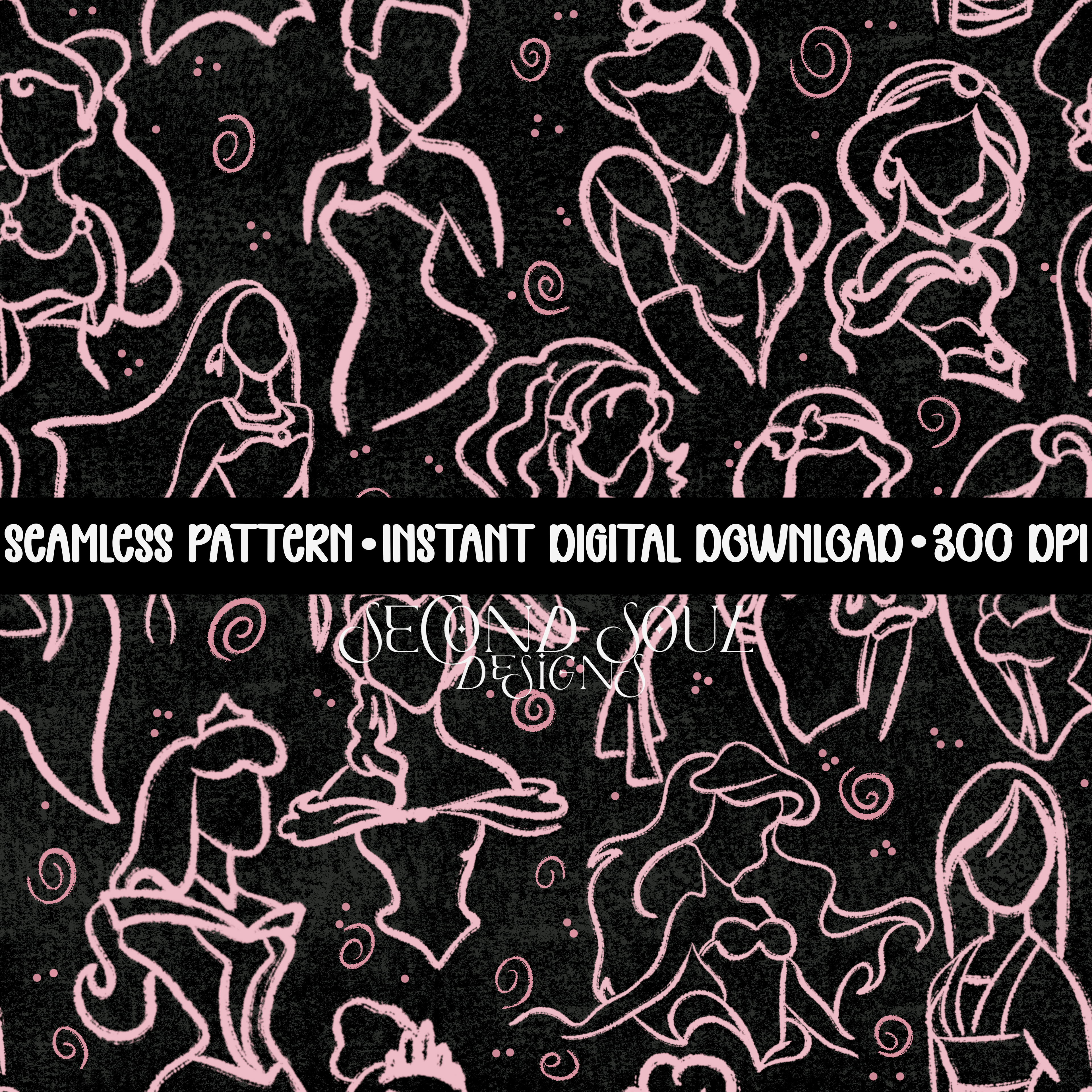 Princess silhouettes seamless